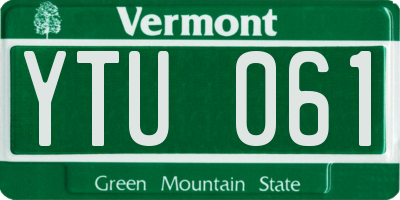 VT license plate YTU061