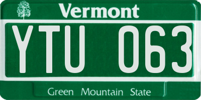 VT license plate YTU063