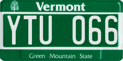 VT license plate YTU066