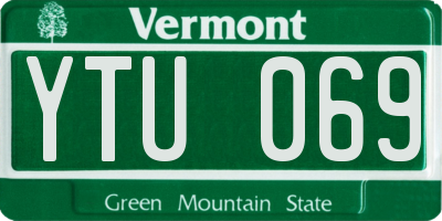 VT license plate YTU069