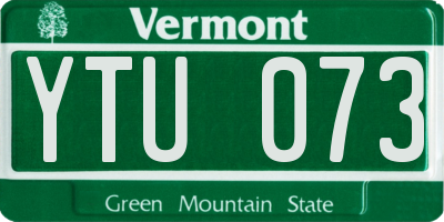 VT license plate YTU073