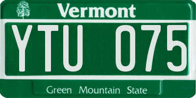 VT license plate YTU075