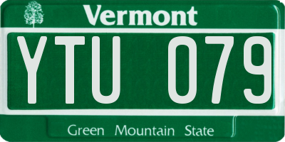 VT license plate YTU079