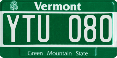 VT license plate YTU080
