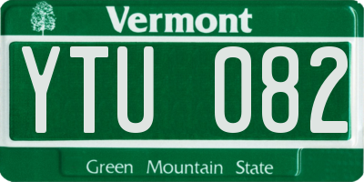 VT license plate YTU082