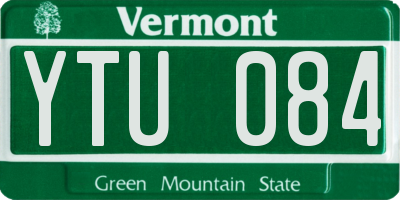 VT license plate YTU084