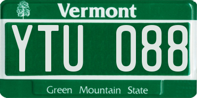 VT license plate YTU088