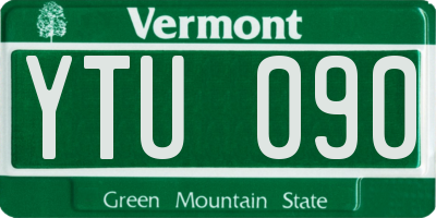 VT license plate YTU090