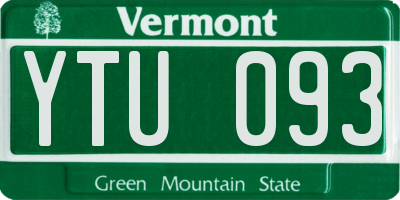 VT license plate YTU093