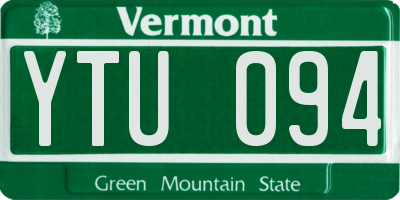 VT license plate YTU094