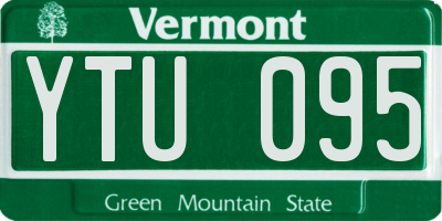 VT license plate YTU095