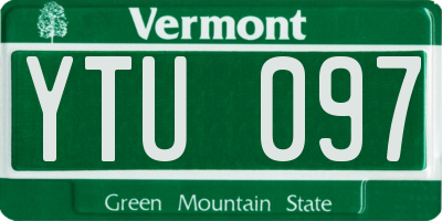 VT license plate YTU097