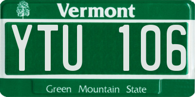 VT license plate YTU106