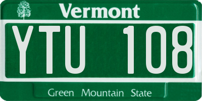 VT license plate YTU108
