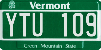 VT license plate YTU109