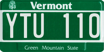 VT license plate YTU110