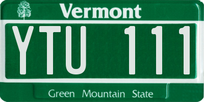 VT license plate YTU111