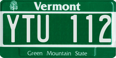VT license plate YTU112
