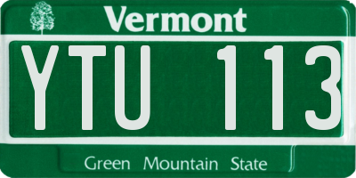 VT license plate YTU113
