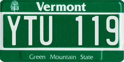 VT license plate YTU119