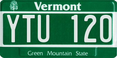 VT license plate YTU120