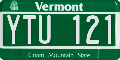 VT license plate YTU121