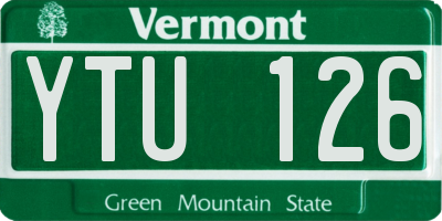 VT license plate YTU126