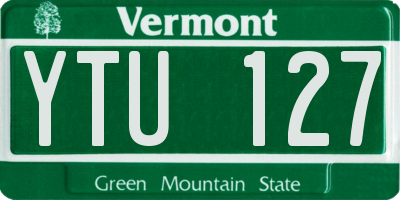 VT license plate YTU127