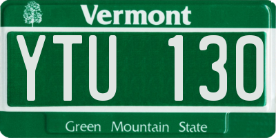 VT license plate YTU130