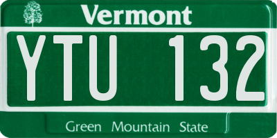 VT license plate YTU132