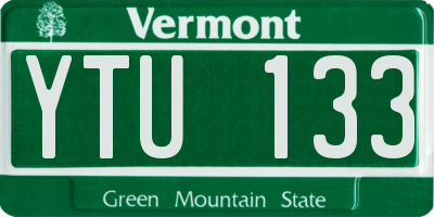 VT license plate YTU133