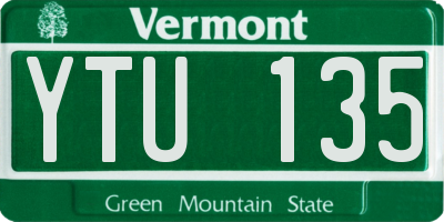 VT license plate YTU135