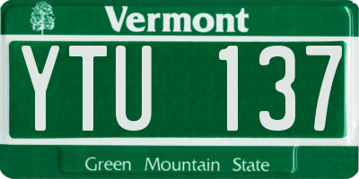 VT license plate YTU137