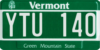 VT license plate YTU140