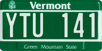 VT license plate YTU141