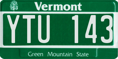 VT license plate YTU143