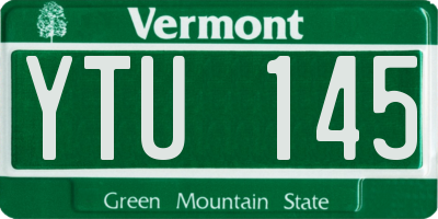 VT license plate YTU145
