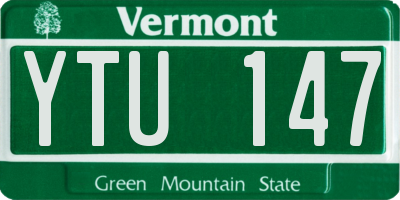 VT license plate YTU147