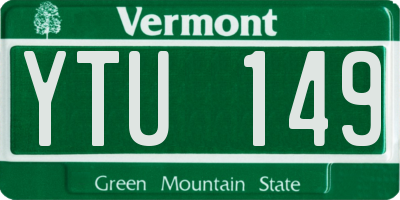 VT license plate YTU149