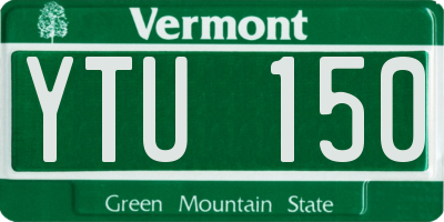 VT license plate YTU150