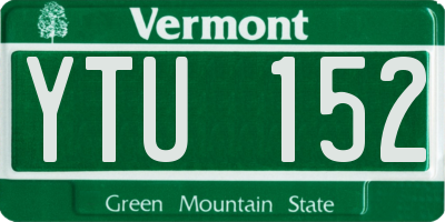 VT license plate YTU152