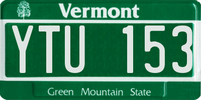VT license plate YTU153