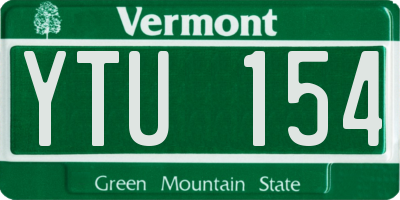 VT license plate YTU154