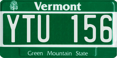 VT license plate YTU156