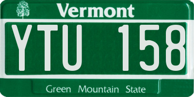 VT license plate YTU158