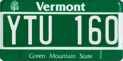 VT license plate YTU160