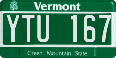 VT license plate YTU167