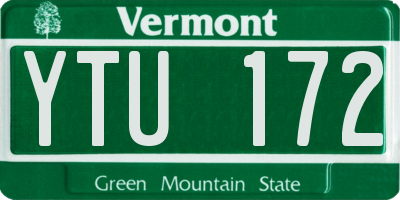 VT license plate YTU172