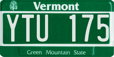 VT license plate YTU175
