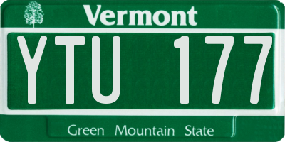 VT license plate YTU177